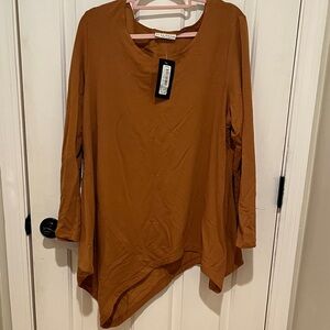 bryn Walker Asymmetrical Brown Tunic